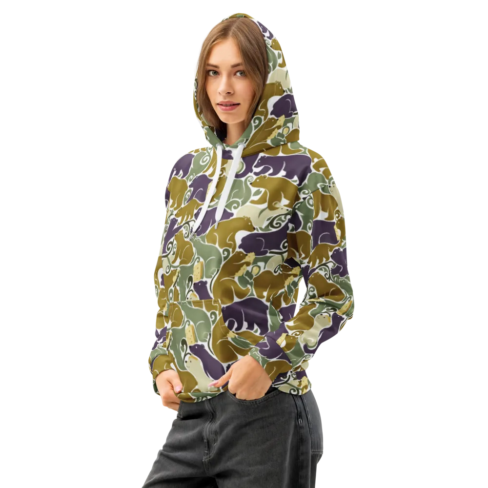 Mosswood Mice on Cotton Hoodie — Left Front