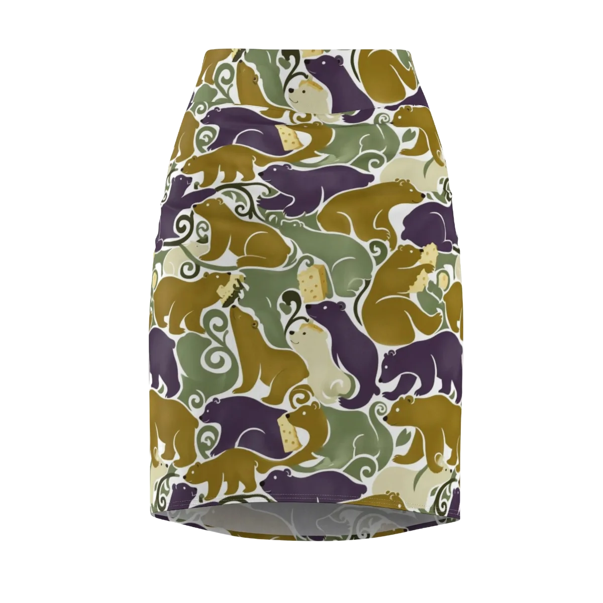 Mosswood Mice on Pencil Skirt — Front