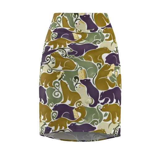 Mosswood Mice on a Pencil Skirt