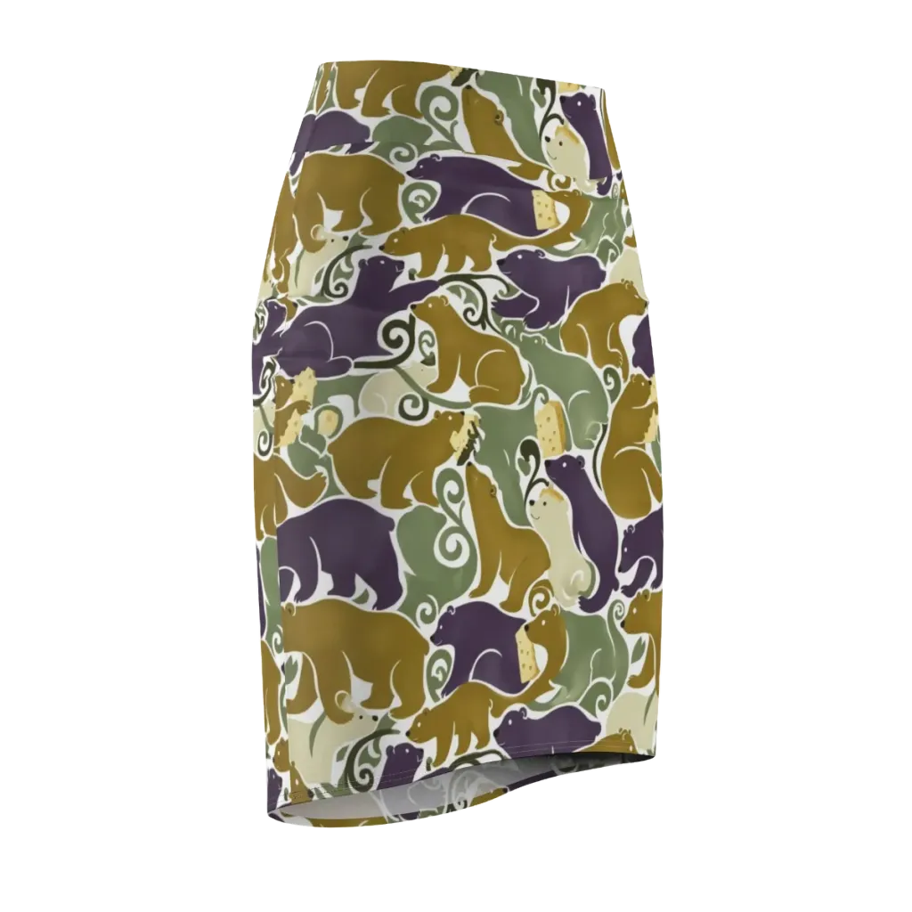 Mosswood Mice on Pencil Skirt — Front Side