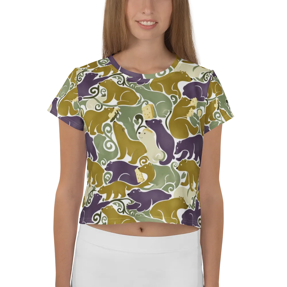 Mosswood Mice on Crop Tee — Front