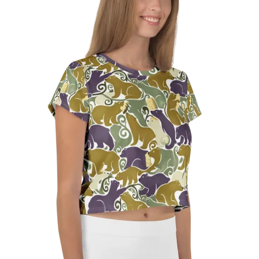 Mosswood Mice on a Crop Tee