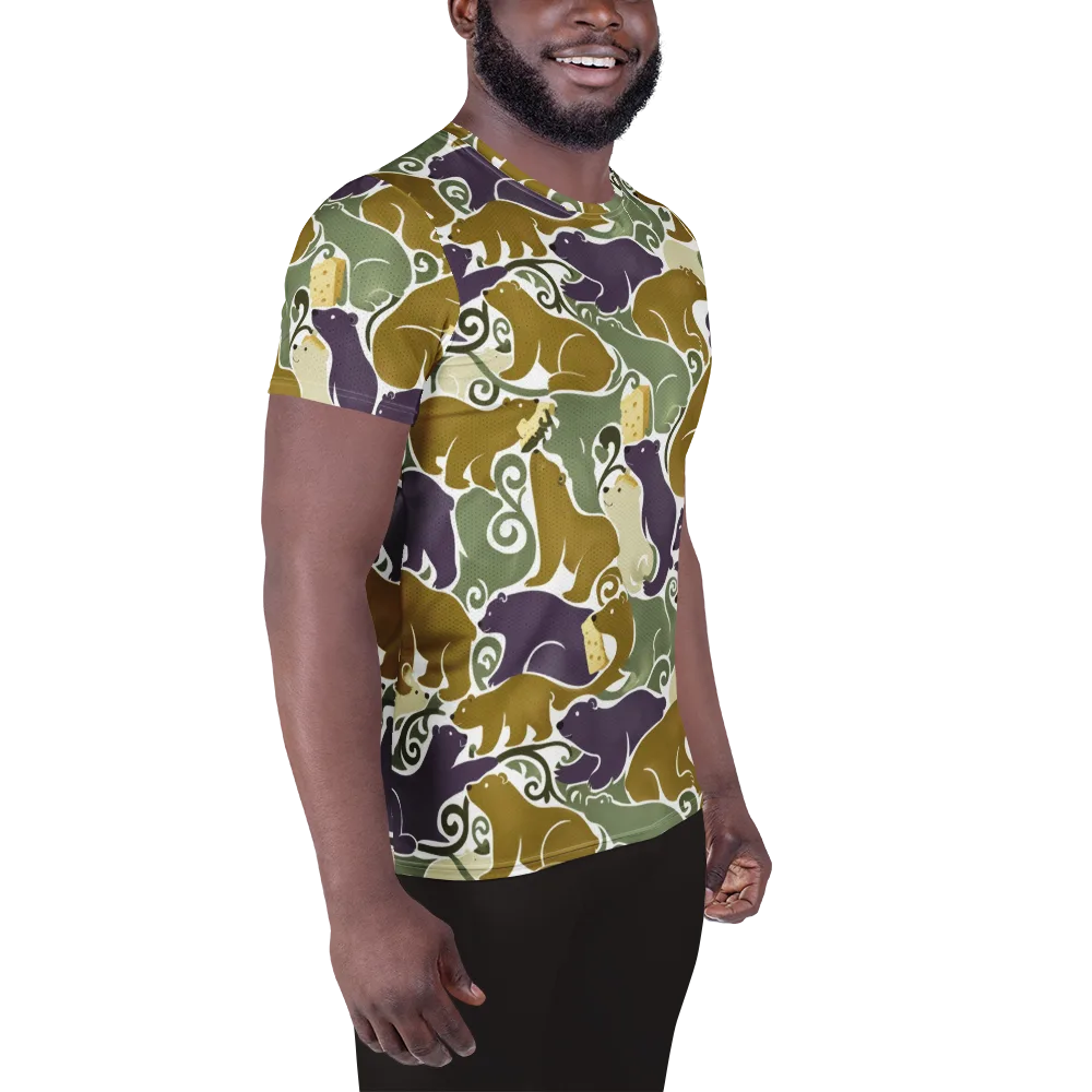 Mosswood Mice on Men's Athletic T-Shirt — Right