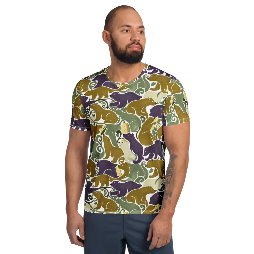 Mosswood Mice on Men's Athletic T-Shirt — Front