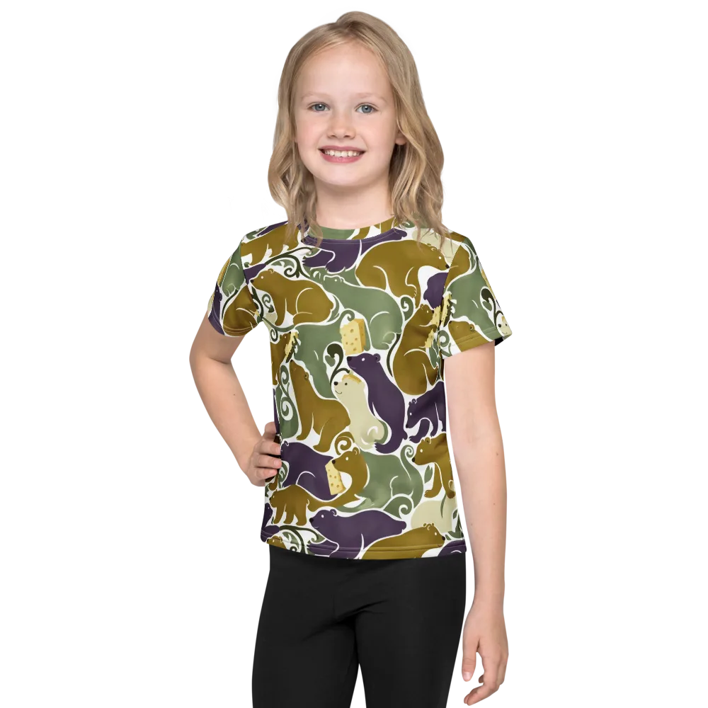 Mosswood Mice on Kids Crew Neck T-Shirt — Front