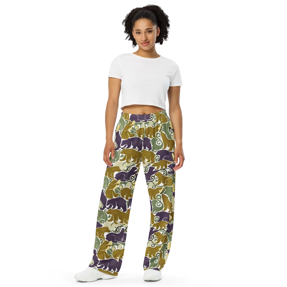 Mosswood Mice on Wide-Leg Pants — Front