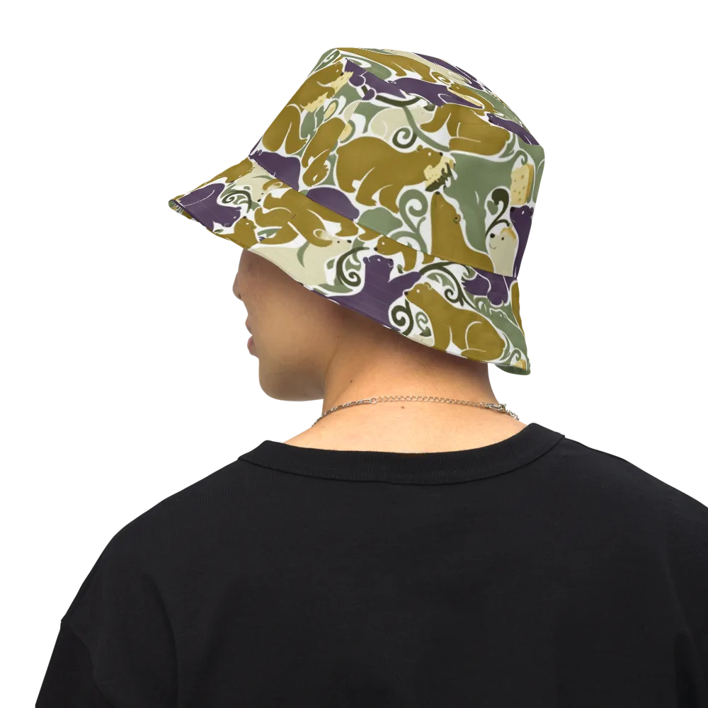Mosswood Mice on Reversible Bucket Hat — Back Inside