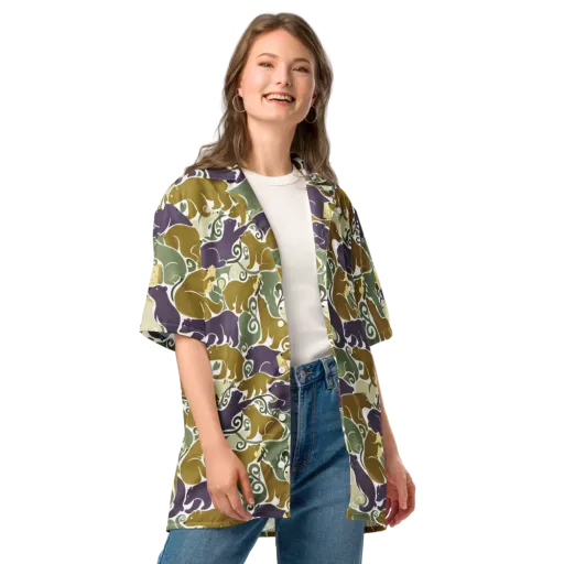 Mosswood Mice on a Button Shirt