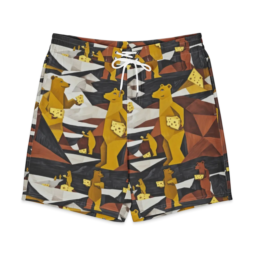 Golden Bear Market on Men's Board Shorts — Front