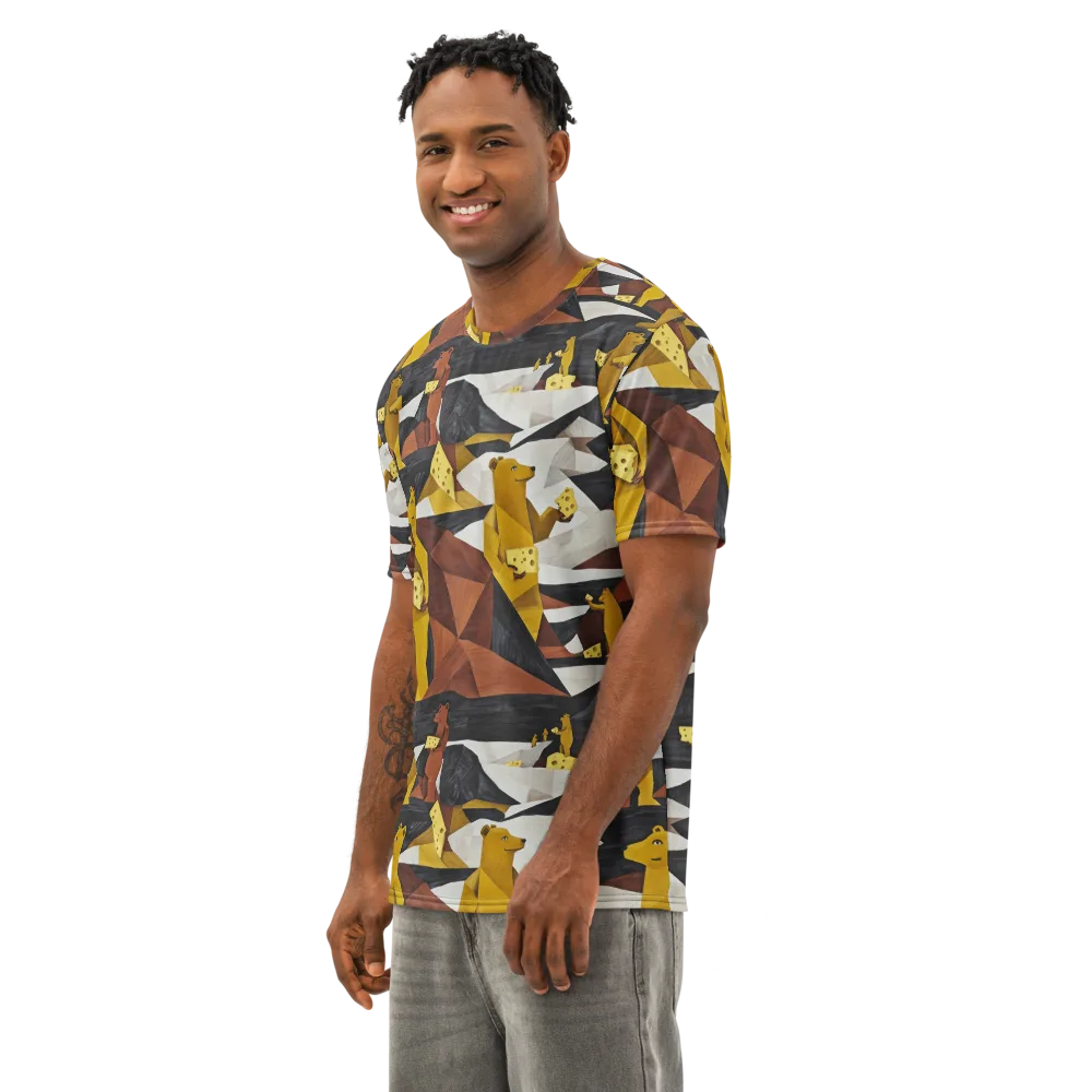 Golden Bear Market on Men's Cotton Crew Neck T-Shirt — Left Front