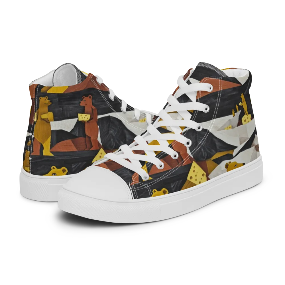 Golden Bear Market on Men's High Top Canvas Shoes — Left