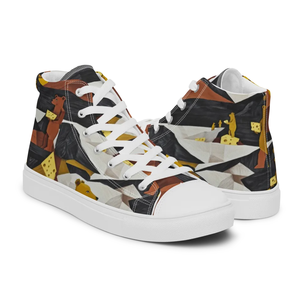 Golden Bear Market on Men's High Top Canvas Shoes — Right