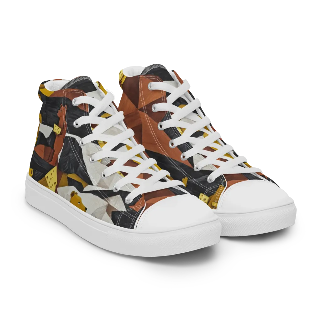 Golden Bear Market on Women's High Top Canvas Shoes — Right Front