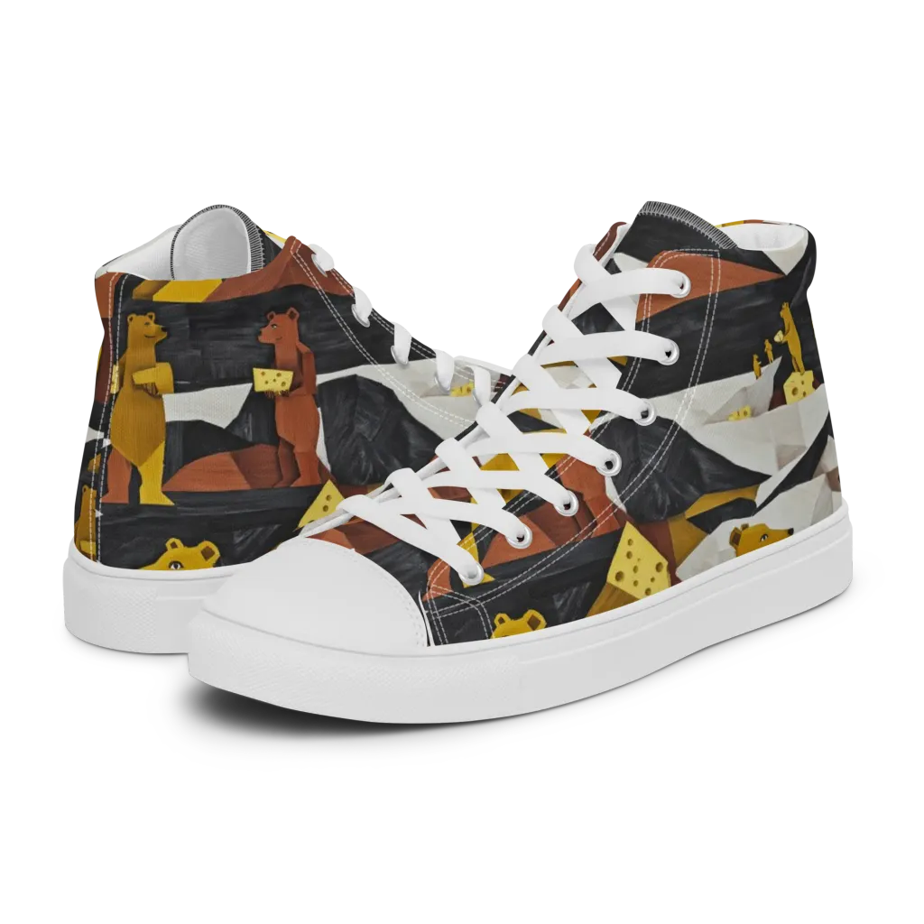 Golden Bear Market on Women's High Top Canvas Shoes — Left