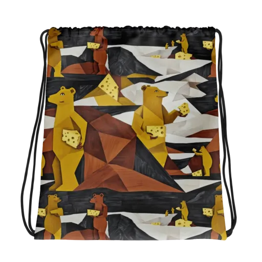 Golden Bear Market on a Drawstring Bag