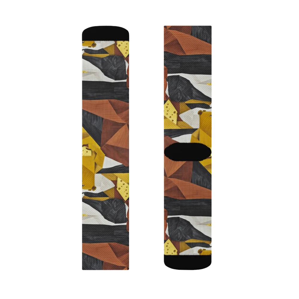 Golden Bear Market on Socks — Left Sock