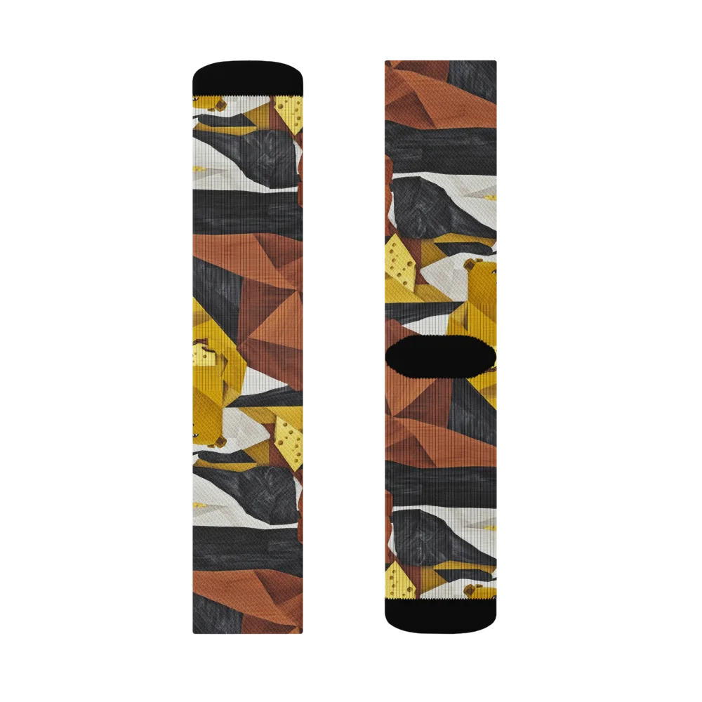 Golden Bear Market on Socks — Right Sock