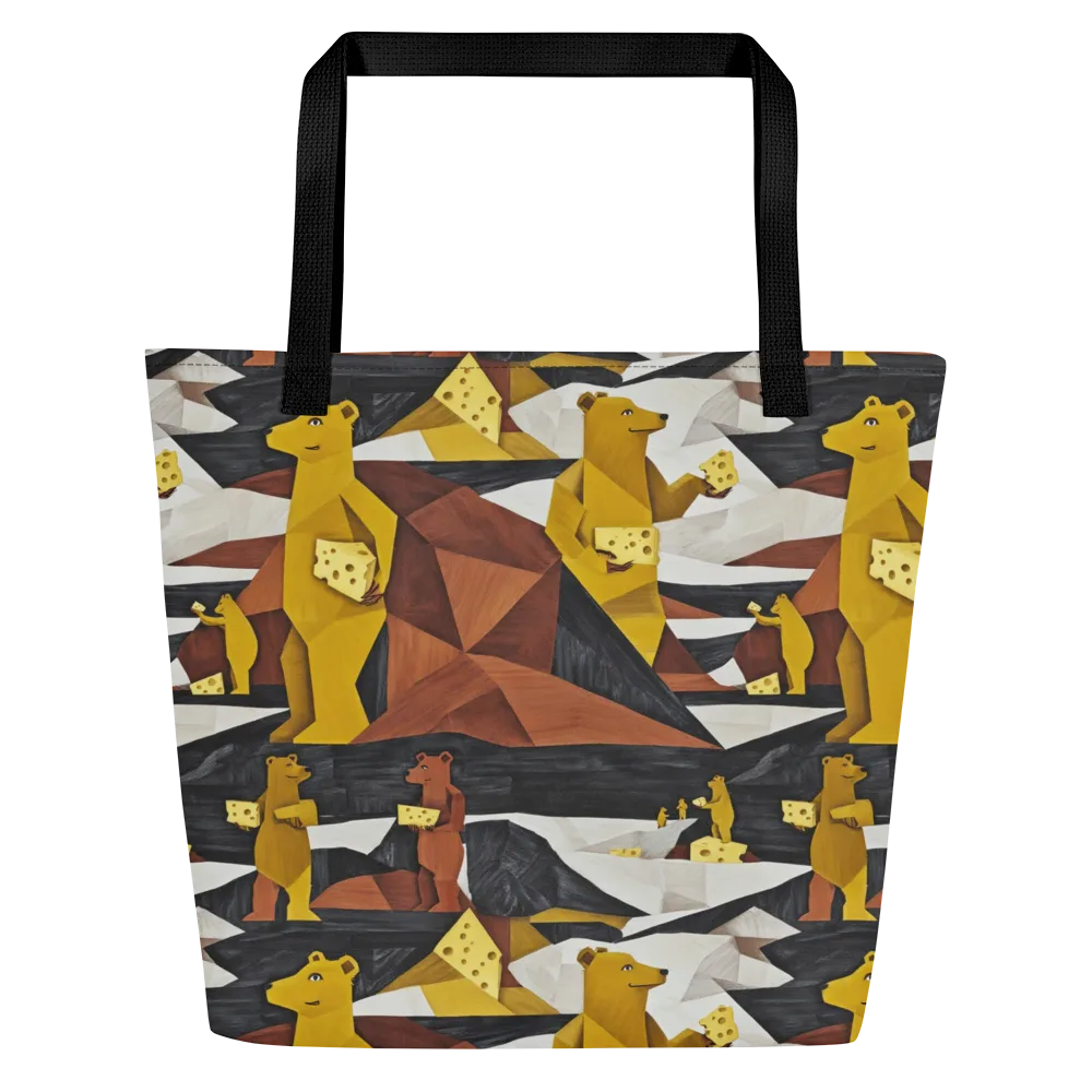 Golden Bear Market on Large Tote Bag W/ Pocket — Front
