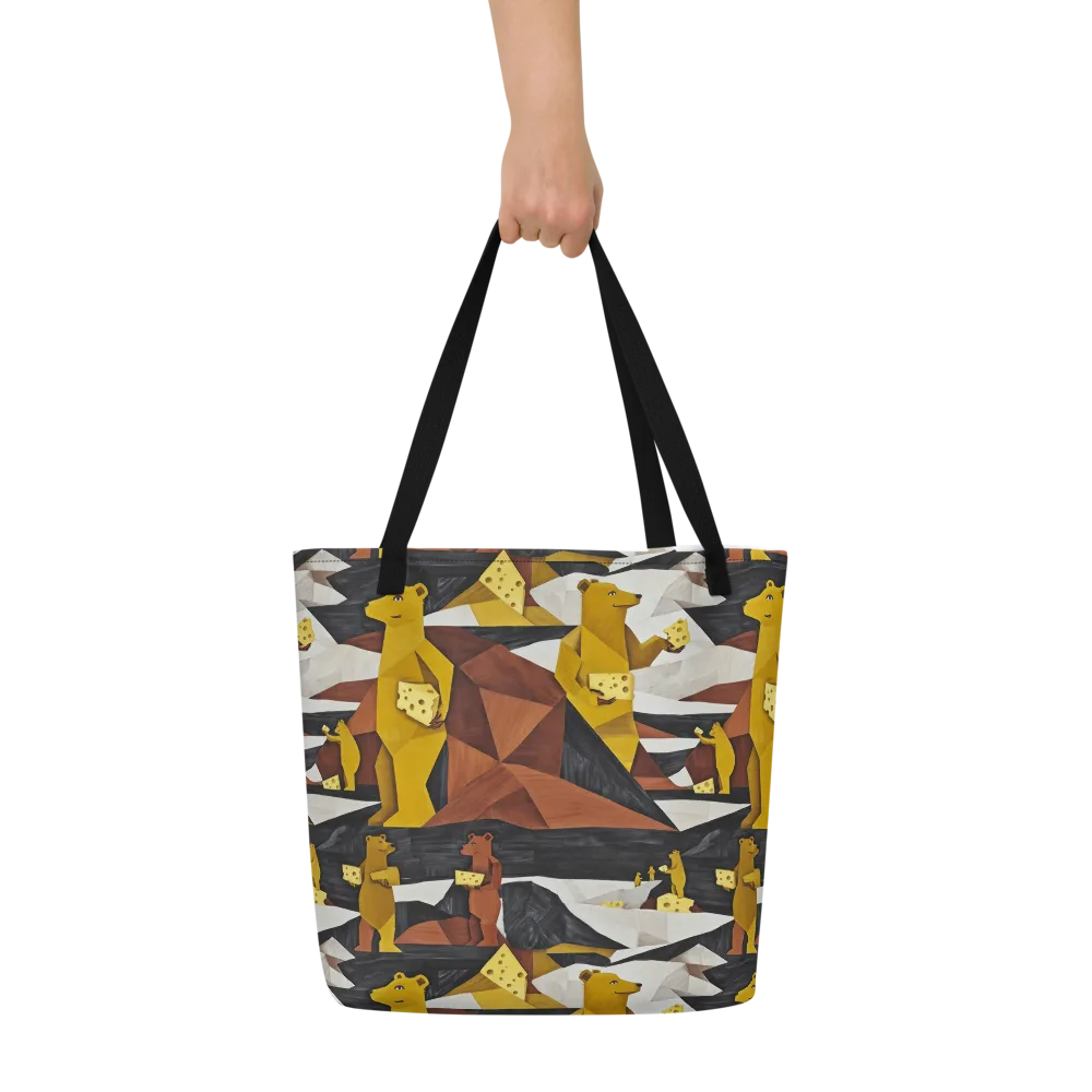 Golden Bear Market on Large Tote Bag W/ Pocket — Front