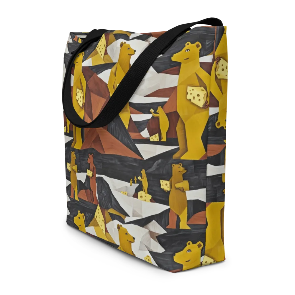 Golden Bear Market on Large Tote Bag W/ Pocket — Front
