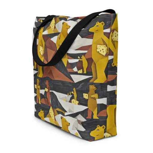 Golden Bear Market on a Large Tote Bag W/ Pocket