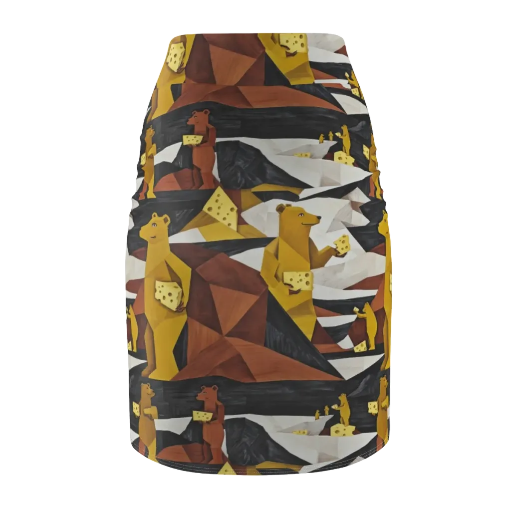 Golden Bear Market on Pencil Skirt — Back
