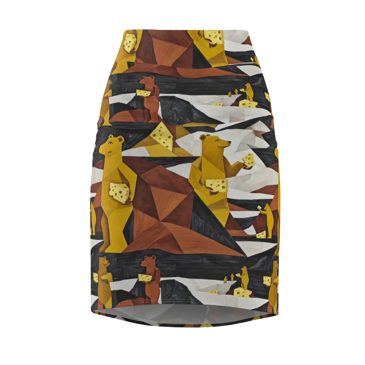 Golden Bear Market on Pencil Skirt — Front