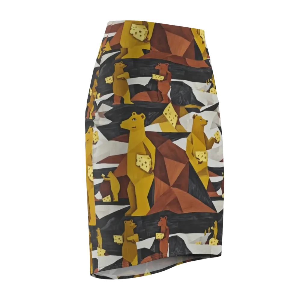 Golden Bear Market on Pencil Skirt — Front Side