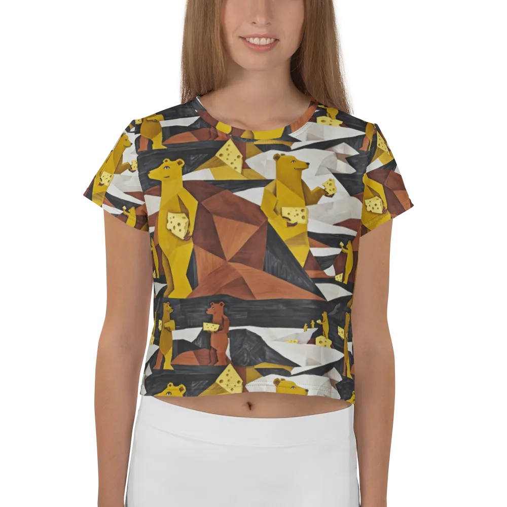 Golden Bear Market on Crop Tee — Front