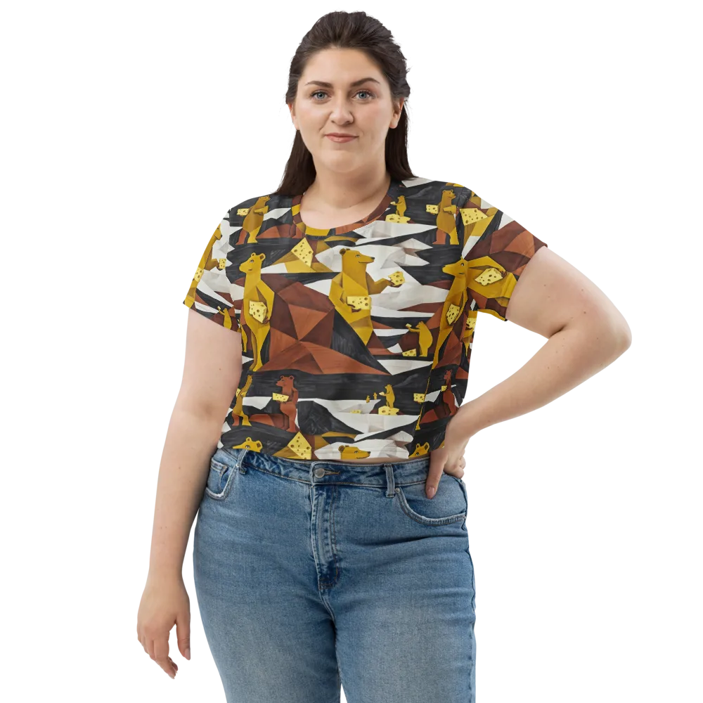 Golden Bear Market on Crop Tee — Front