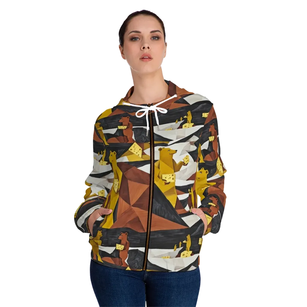 Golden Bear Market on Women's Full-Zip Hoodie — Front On Person
