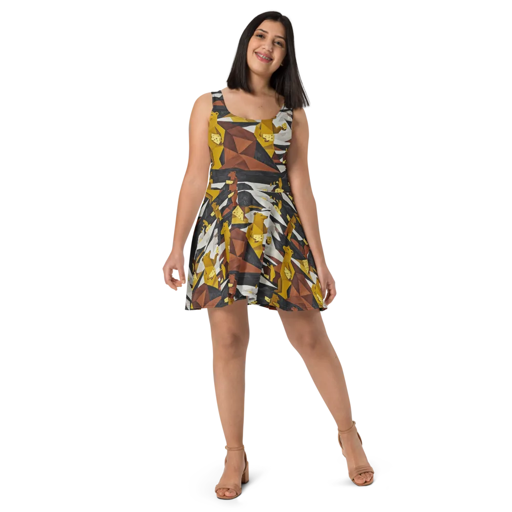 Golden Bear Market on Skater Dress — Front