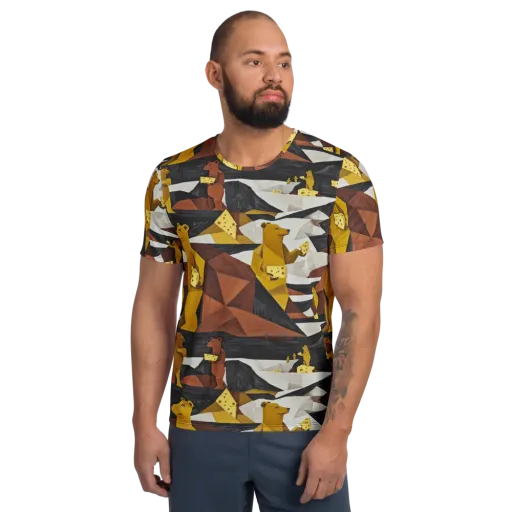 Golden Bear Market on a Men's Athletic T-Shirt