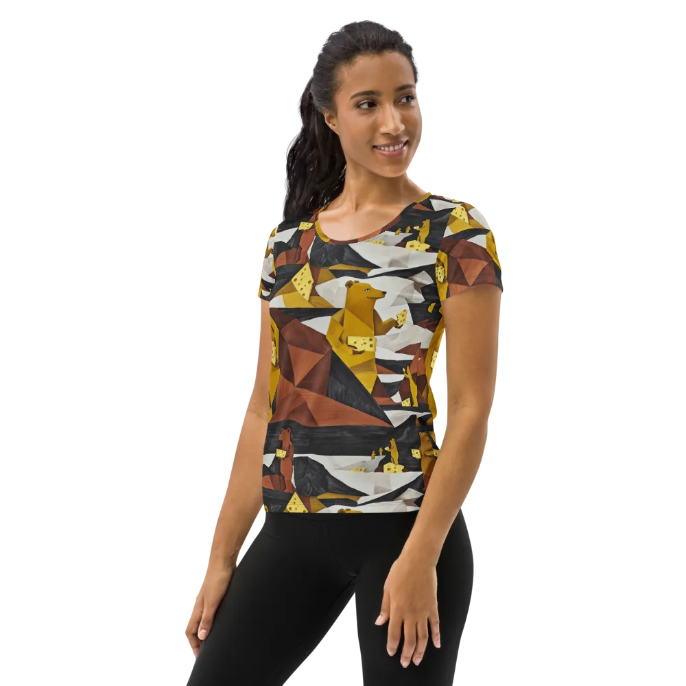 Golden Bear Market on Women's Athletic T-Shirt — Left