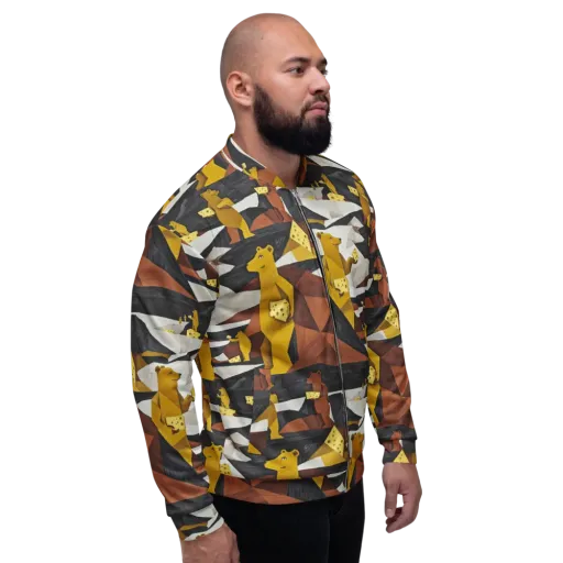 Golden Bear Market on a Bomber Jacket