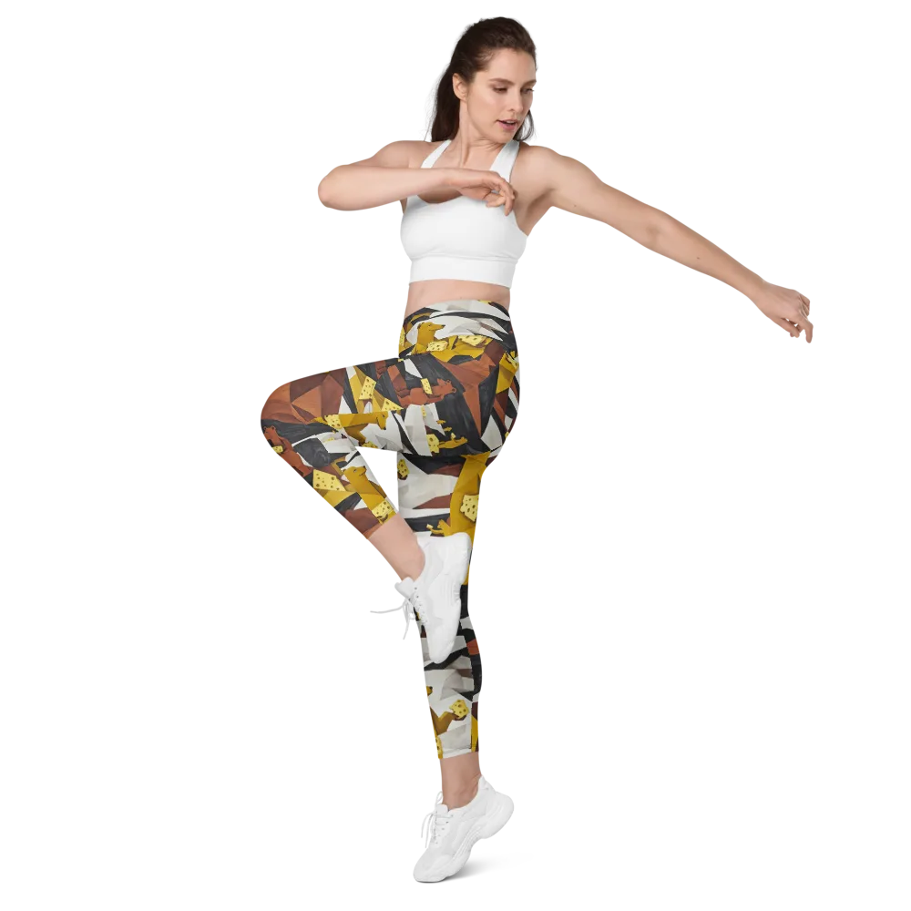 Golden Bear Market on Leggings with Pockets — Left Front