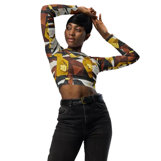 Golden Bear Market on a Long Sleeve Crop Top