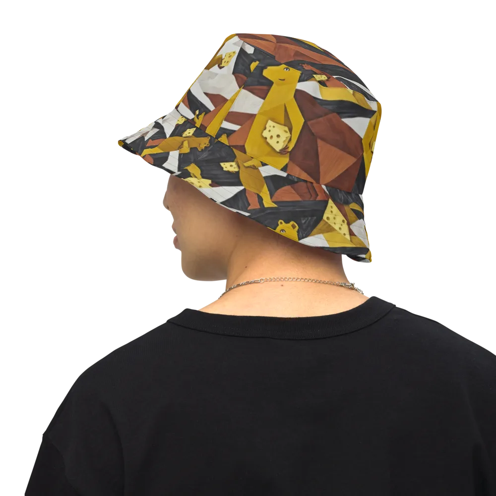 Golden Bear Market on Reversible Bucket Hat — Back Inside