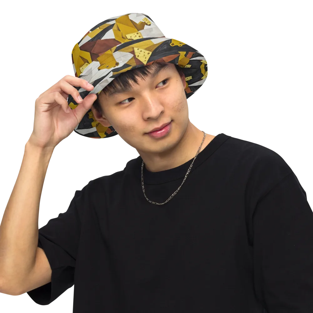 Golden Bear Market on Reversible Bucket Hat — Front Inside