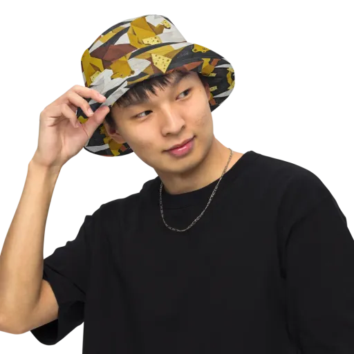 Golden Bear Market on a Reversible Bucket Hat