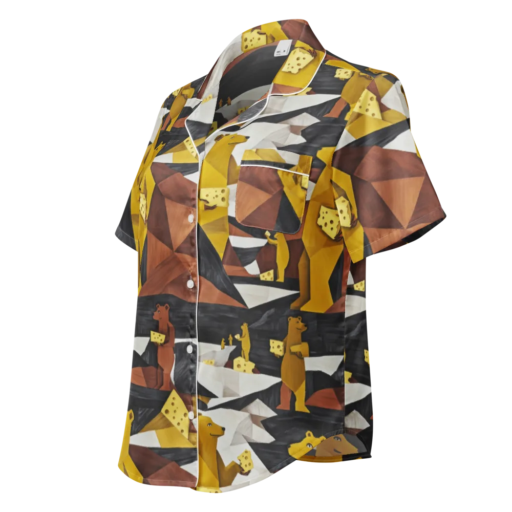Golden Bear Market on Women's Short Sleeve Pajama Top — Left Front