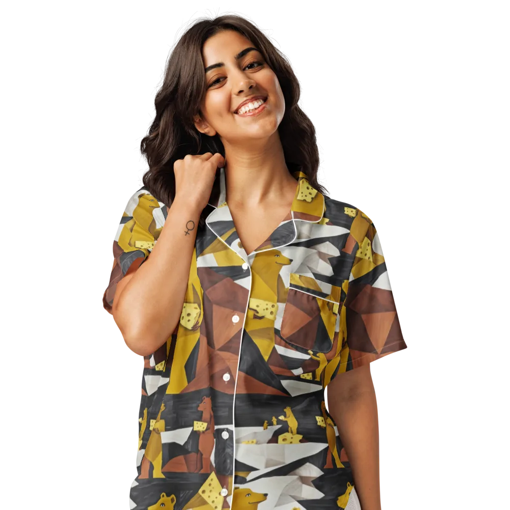 Golden Bear Market on Women's Short Sleeve Pajama Top — Front