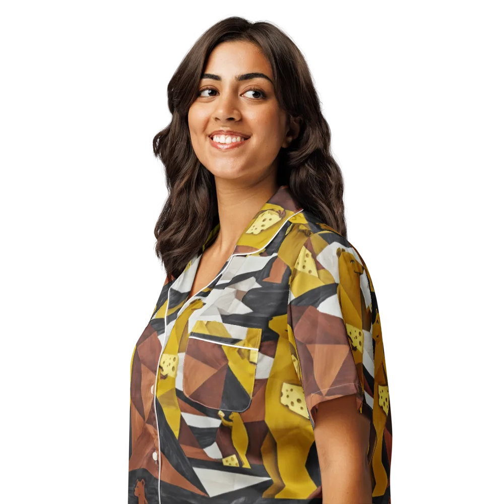 Golden Bear Market on Women's Short Sleeve Pajama Top — Left Front