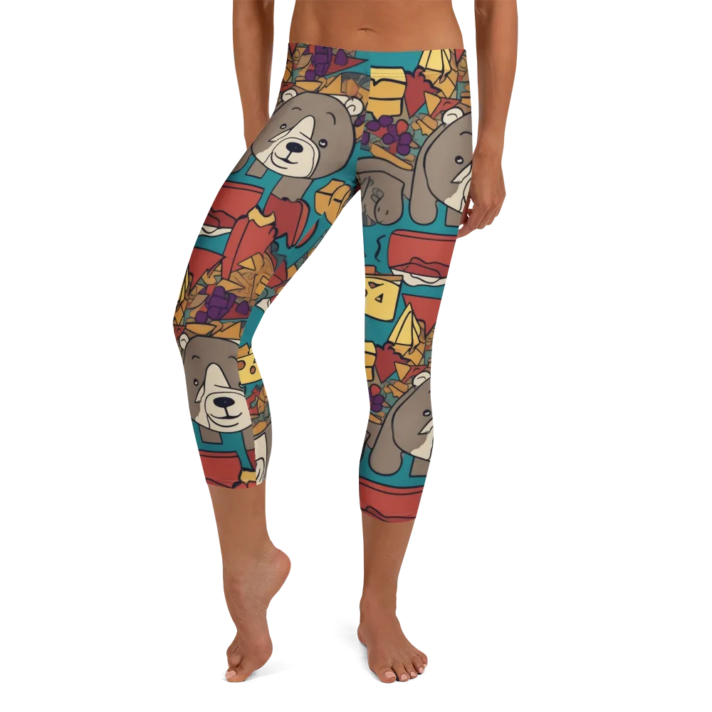 Picnic Pals on Capri Leggings — Front