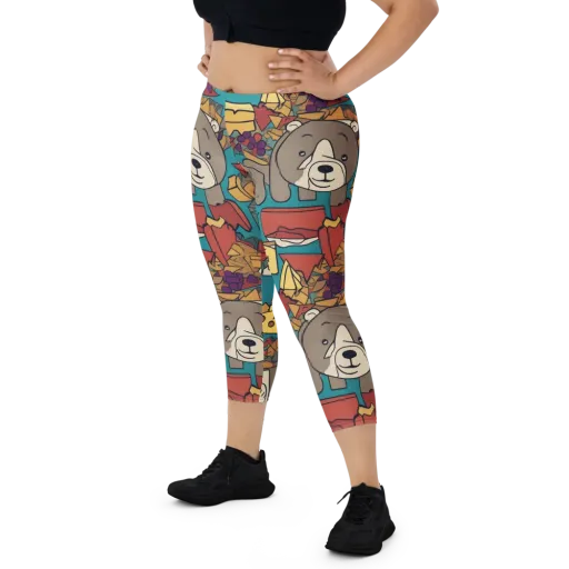 Picnic Pals on a Capri Leggings