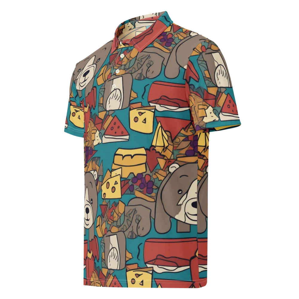 Picnic Pals on Men's Slim Fit Polo Shirt — Left Front