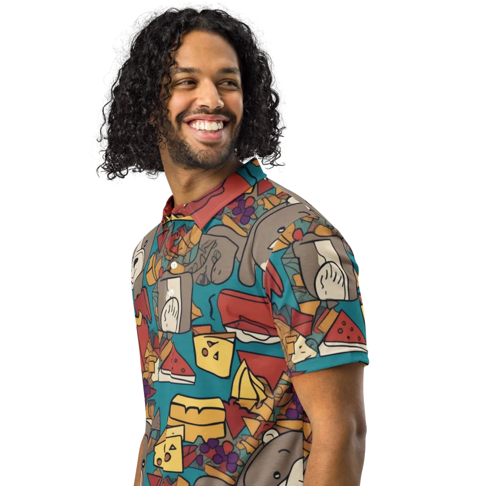 Picnic Pals on Men's Slim Fit Polo Shirt — Left Front