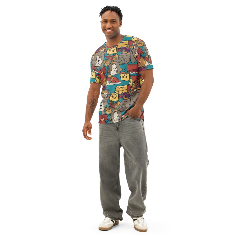 Picnic Pals on Men's Cotton Crew Neck T-Shirt — Front