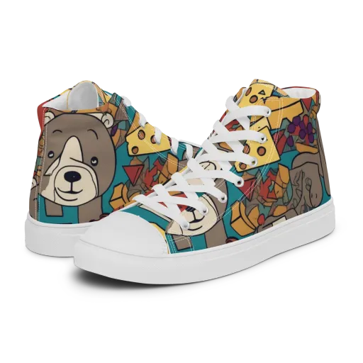 Picnic Pals on a Men's High Top Canvas Shoes