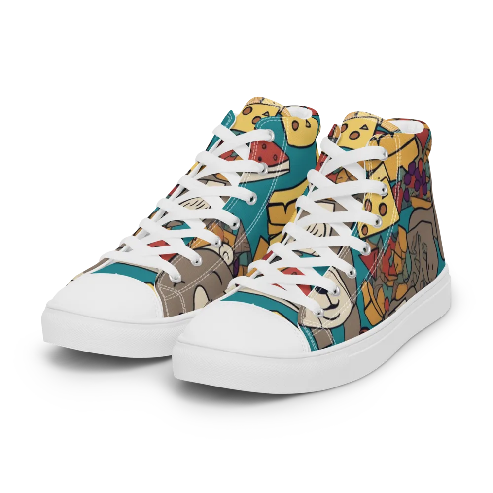 Picnic Pals on Women's High Top Canvas Shoes — Left Front